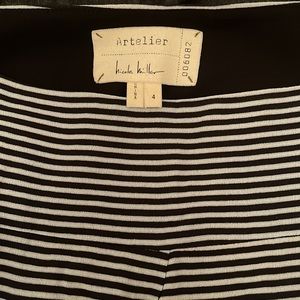 Nicole Miller Artelier sz 4 black & white stripe wide leg pants